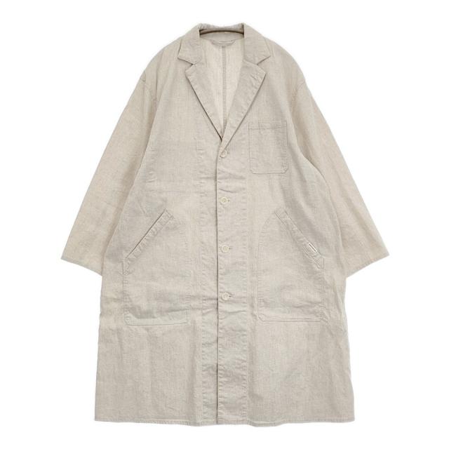 UpcycleLino WIFE&amp;HUSBAND atelier coat アトリエコート 定価35200円 サイズ1 リネンコットン コート ベージュ レディース アップサイクルリノ【中古】6-0418M♪