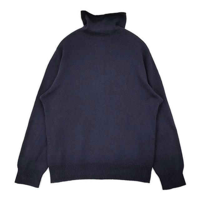 MHL. WINTER COTTON KNITWEAR 596-5260201 サイズM コットン ハイネック セーター ニット 25AW ネイビー メンズ エムエイチエル【中古】6-0421T♪_1