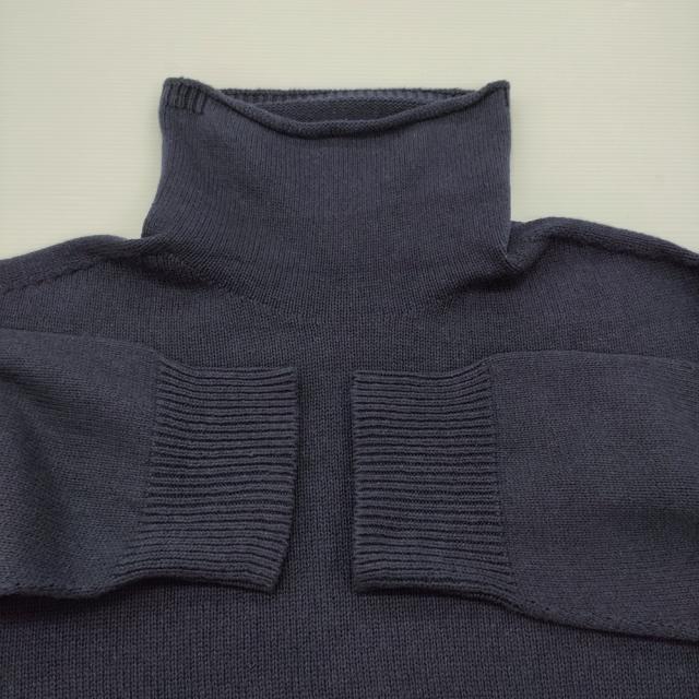 MHL. WINTER COTTON KNITWEAR 596-5260201 サイズM コットン ハイネック セーター ニット 25AW ネイビー メンズ エムエイチエル【中古】6-0421T♪_3