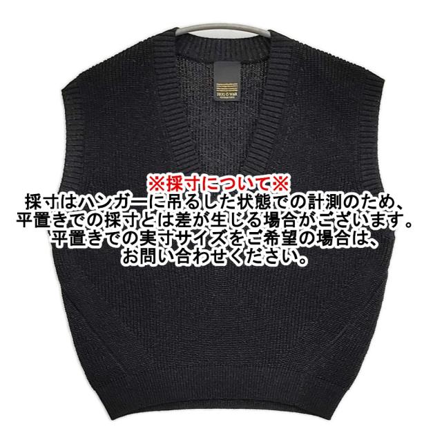 HUG O WaR 未使用品 ローゲージ片畦編みVネックベスト 定価24200円 HG-L970 ニット ベスト 25SS ブラック レディース ハグオーワー【中古】6-0418M♪_5