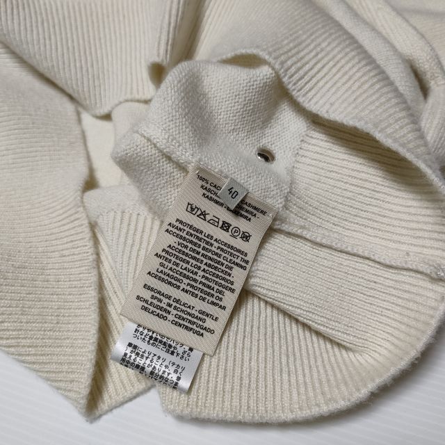 HERMES カシミヤ100% クルーネック ケーブルセーター 2H2603D1 サイズ40 ニット アイボリー レディース エルメス【中古】3-1106T∞_5