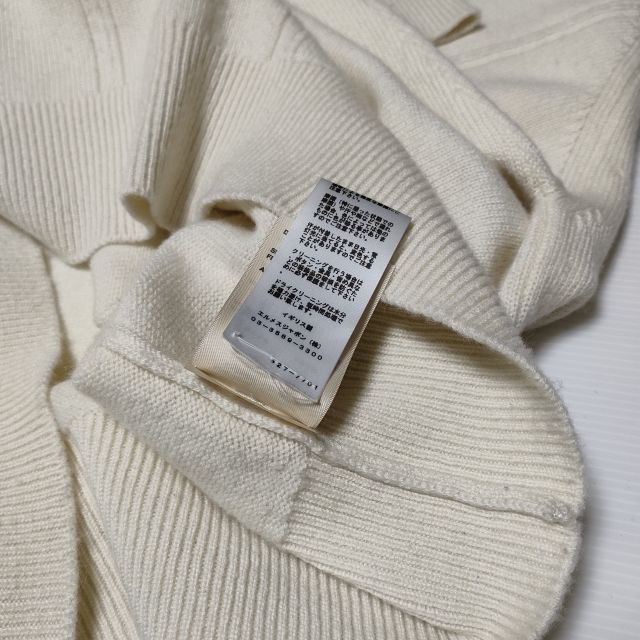 HERMES カシミヤ100% クルーネック ケーブルセーター 2H2603D1 サイズ40 ニット アイボリー レディース エルメス【中古】3-1106T∞_6
