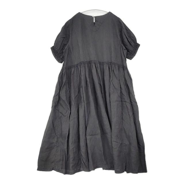 nest Robe 01172-1016-2 リネンギャザーワンピース 生産物染め 日本製 半袖 衣装 黒いこと レディース ネスト衣装【中古】6-0421S△