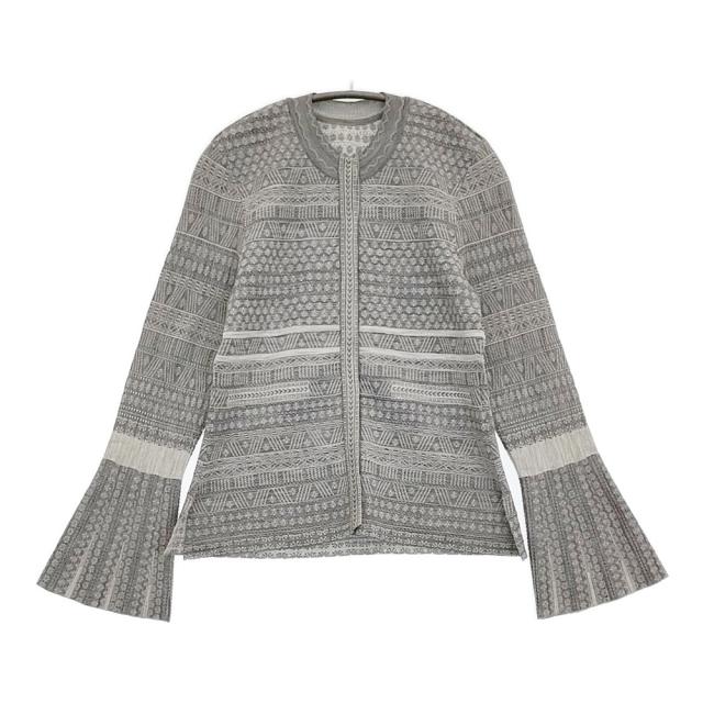 Mame Kurogouchi Mishima Karatsu Floral Pattern Knitted Cardigan 三島唐津 印花柄 定価63800円 カーディガン 24AW グレー ホワイト レディース マメクロゴウチ【中古】6-0131T♪