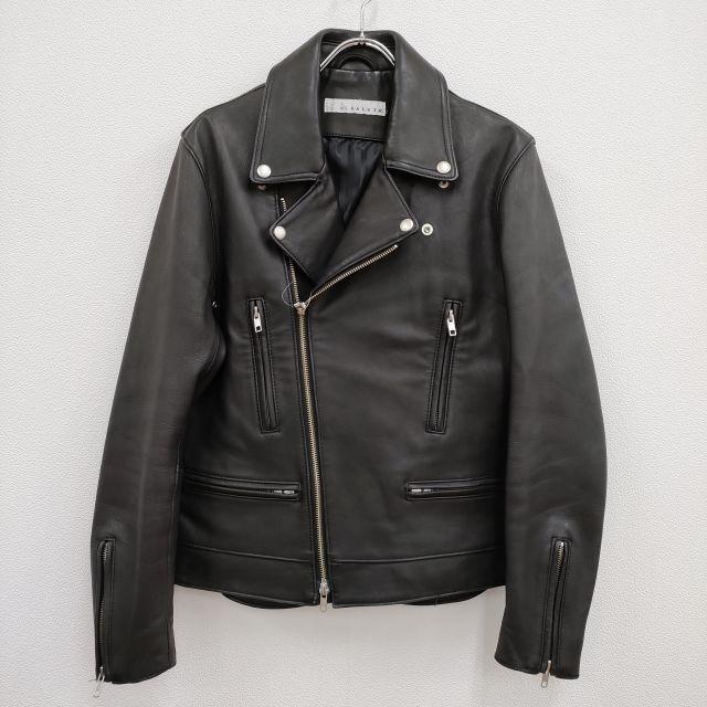 m’s salute レザージャケット 羊革 シープスキン ダブル サイズ44 ライダースジャケット ブラック メンズ エムズサルート【中古】4-0124T♪