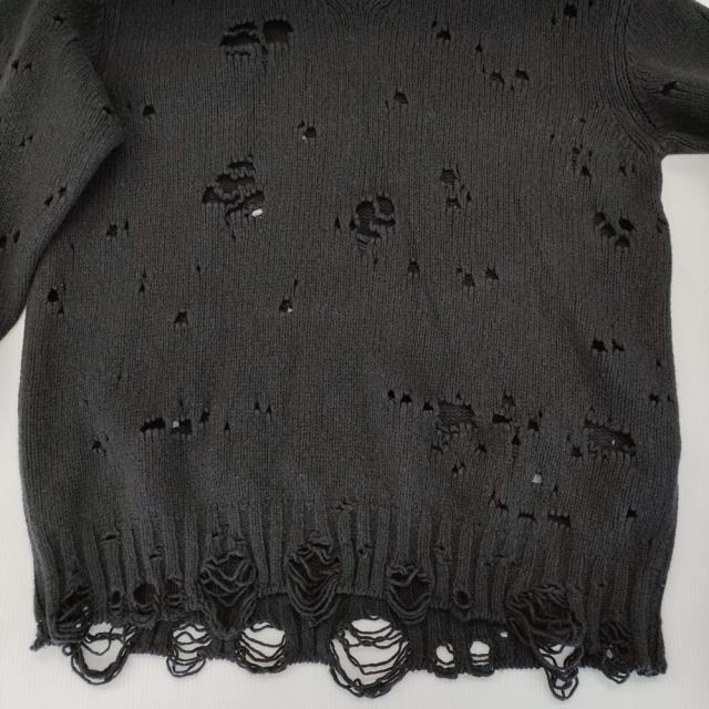 TAKAHIRO MIYASHITA TheSoloist sk.0008aw16 Vネック グランジ セーター ニット 16AW ブラック タカヒロミヤシタザソロイスト【中古】5-0113T♪_4