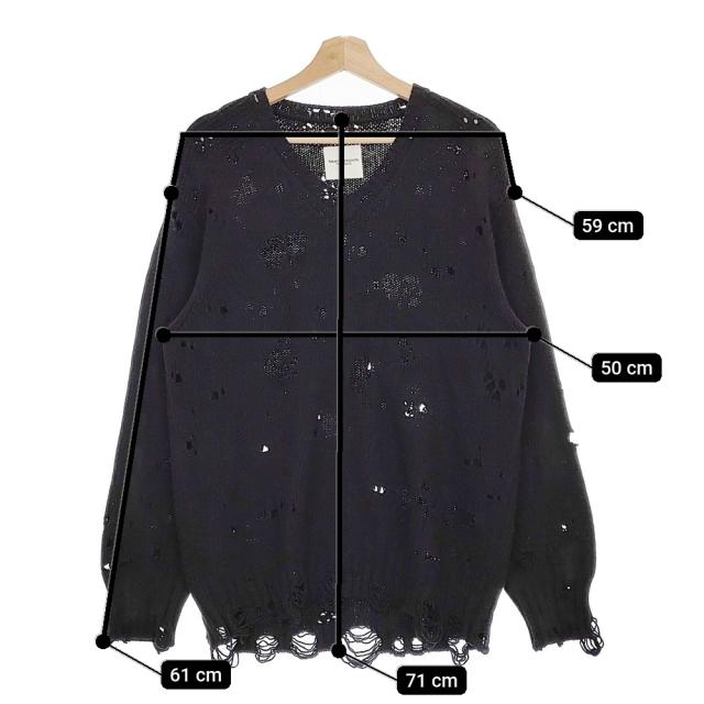 TAKAHIRO MIYASHITA TheSoloist sk.0008aw16 Vネック グランジ セーター ニット 16AW ブラック タカヒロミヤシタザソロイスト【中古】5-0113T♪_7