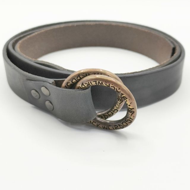 Black Weirdos Ring belt 定価24200円 レザー 革 ベルト 23SS ネイビー メンズ ブラックウィドー【中古】5-0813G∞
