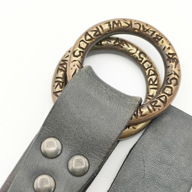 Black Weirdos Ring belt 定価24200円 レザー 革 ベルト 23SS ネイビー メンズ ブラックウィドー【中古】5-0813G∞ Black Weirdos Ring belt レザー 革 ベルト 23SS ネイビー メンズ