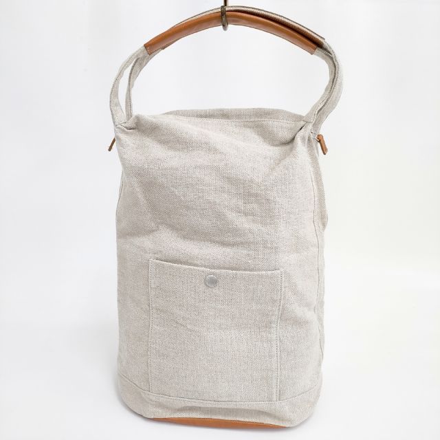 R&D.M.Co- キャンバス 底レザー レザ—ハンドル トートバッグ ベージュ ブラウン レディース オールドマンズテーラー【中古】5-0802G∞