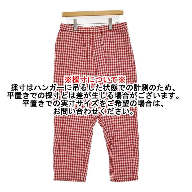 R&D.M.Co- ギンガムチェックサルエルテーパードガムパンツ 定価52800円 25AW レッド ホワイト レディース オールドマンズテーラー【中古】5-1026M♪ R&D.M.Co- ギンガムチェックサルエルテーパードガムパンツ 25AW レッド