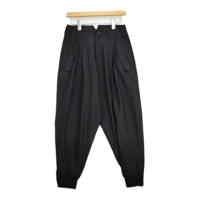 Y’s 裾リブパンツ YO-P01-201 サイズ1 タック パンツ 24AW ブラック レディース ワイズ/Yohji【中古】5-1026G♪