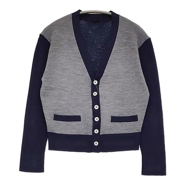 45R/45rpm 梳毛の908リブクレリックカーディガン 定価35200円 24AW ネイビー グレー レディース フォーティーファイブアールピーエム【中古】5-1118T♪