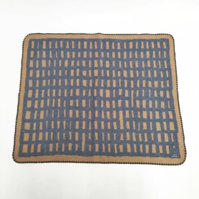 mina perhonen sora check ひざ掛け ブランケット ブラウン グレー レディース ミナペルホネン【中古】5-1215T◎