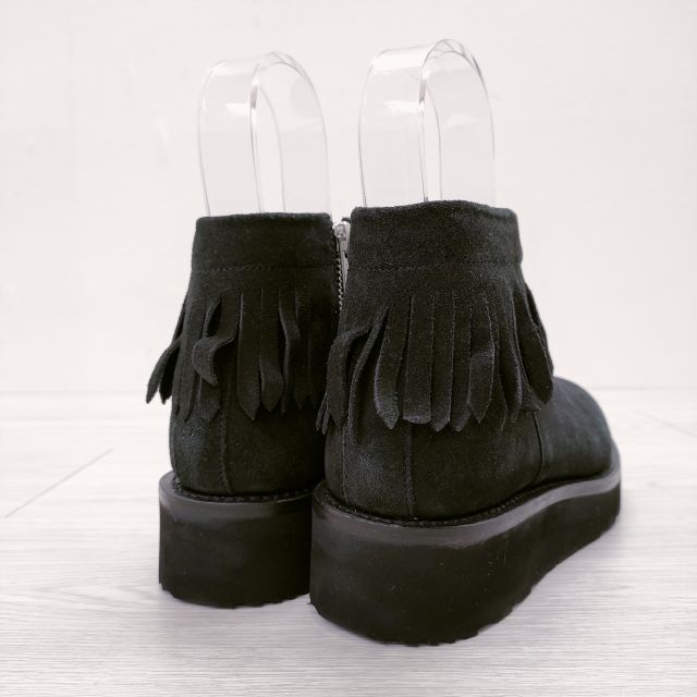 GRENSON 新品 フリンジ スウェード 定価42000円 牛革 サイズ3.5 ブーツ ブラック レディース グレンソン【中古】4-1023T◎ GRENSON 新品 フリンジ スウェード 定価42000円 牛革 サイズ3.5 ブーツ