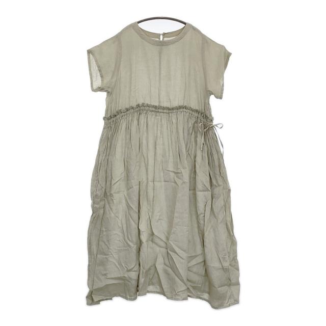 nest Robe リネンフリルギャザードレス 01192-1177 定価27000円 MINT ワンピース ライトグリーン レディース ネストローブ【中古】5-0716S♪