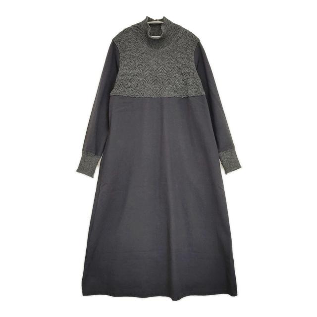 susuri グラフトハイネックワンピース 17-534 ニット切替 サイズM ワンピース ネイビー グレー レディース ススリ【中古】5-1128T♪