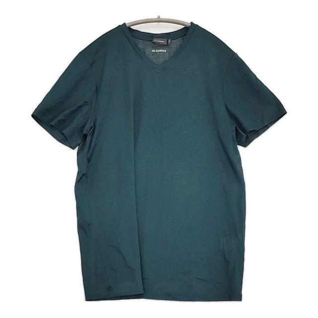 JIL SANDER 709002 MF245008 サイズM Vネック 半袖Ｔシャツ カットソー ダークグリーン メンズ ジルサンダー【中古】5-0713S♪