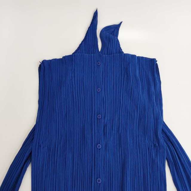 【別倉庫からの配送】 ISSEY MIYAKE プリーツシャツ レイヤードデザイン 変形袖 シャツ+ブラウス(長袖+七分)