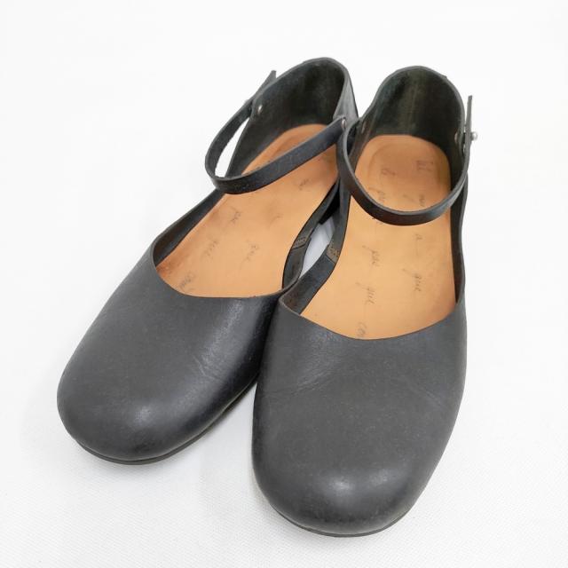 SHOE&SEWN koln ケルン アンクルストラップ 39サイズ レザー 革 定価37400円 パンプス ブラック レディース シュー＆ソーン【中古】5-0911G◎