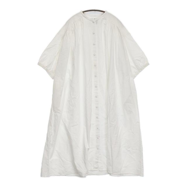 オオカミとフクロウ オカミと月灯りのかぐや ギャザー くるみボタン ワンピース 24SS ホワイト レディース オオカミとフクロウ【中古】5-0718S♪