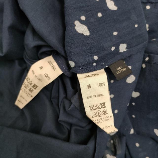 NEERU KUMAR J0407XNK Jurgen Lehl購入 コットン ピンタック インド製 チュニック ネイビー ホワイト レディース ネルークマール【中古】5-0718S♪_5