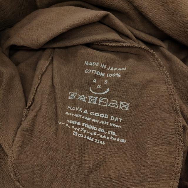 45R/45rpm Tシャツドレス コットン 日本製 ポケット付き ワンピース ブラウン レディース フォーティーファイブアールピーエム【中古】6-0203M♪_2