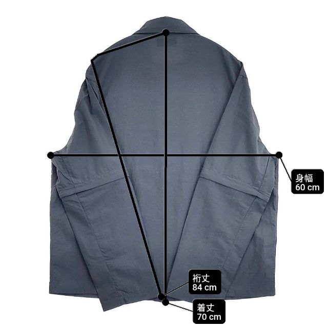 sturla 新品 Zip Sleeve Shirt UK製 ジップジャケット サイズM 長袖シャツ グレー メンズ スターラ【中古】6-0412M∞_6