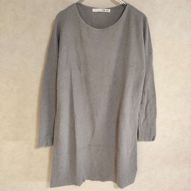 evam eva コットンペーパー E201K028 チュニック  ニット グレー レディース エヴァムエヴァ【中古】4-0208M△の通販は 5,539円