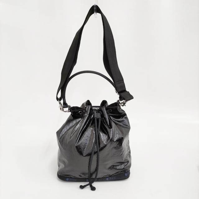 LeSportsac MED DRAWSTRING BAG 定価33000円 ショルダーバッグ アストロブラック レディース レスポートサック【中古】5-1121G♪