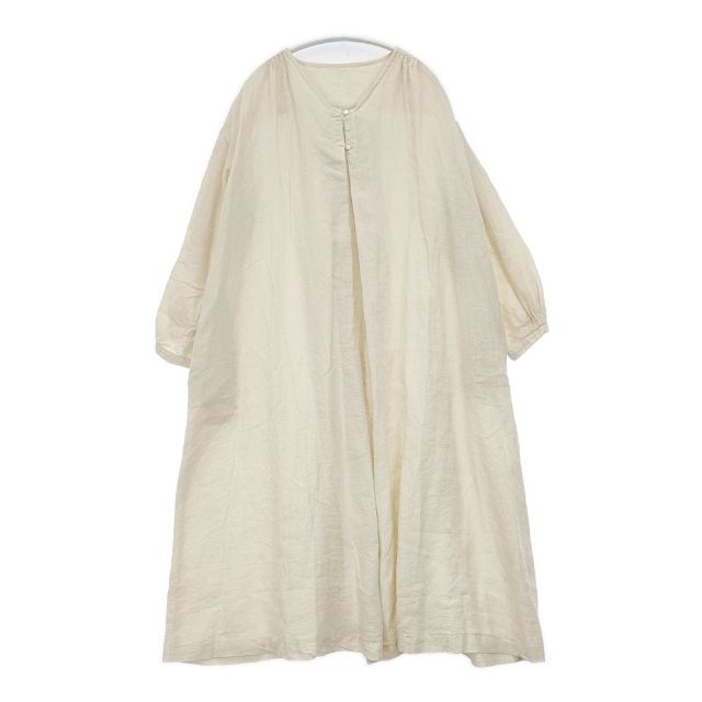nest Robe リネンフロントタックワンピース 01201-1427 製品染め ワンピース ベージュ レディース ネストローブ【中古】6-0412M∞