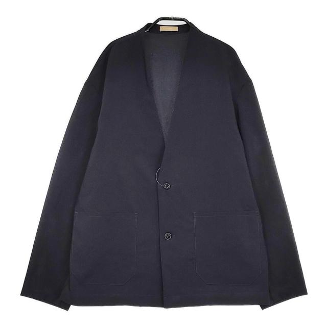 LAMOND. NO-COLLAR SHARI JACKET 定価25300円 LM-O-113 サイズ2 ノーカラージャケット 25SS ネイビー メンズ ラモンド【中古】5-0531M♪