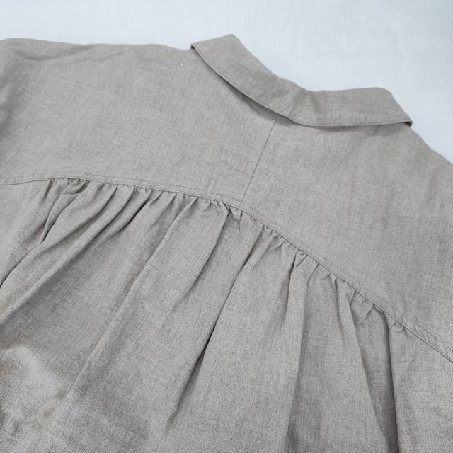 nest Robe 高密度ブラックリネンギャザーブラウス 01183-2009 ブラウス シャツ ベージュ レディース ネストローブ【中古】6-0516M∞_4