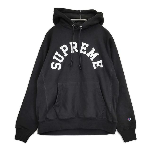 Supreme Champion Hooded Sweatshirt サイズM アーチロゴ プルオーバー 裏起毛 パーカー 25SS ブラック メンズ シュプリーム【中古】6-0509T♪