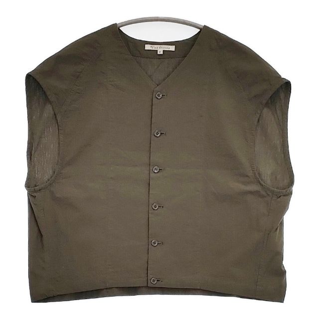 Vlas Blomme Hazy Cotton Linen ケープジレ ベスト 定価24200円 13120054 ベスト 24SS カーキ レディース ヴラスブラム【中古】6-0513M∞