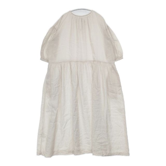 nest Robe 近江晒天然染め ギャザーフレアワンピース 01231-1019 ワンピース 23SS オフホワイト レディース ネストローブ【中古】6-0305M∞