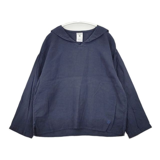ORCIVAL リネン セーラーカラー プルオーバー OR-B0057 YLM ブラウス シャツ ネイビー レディース オーシバル/オーチバル【中古】6-0307M∞