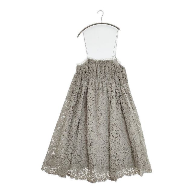 AMERI MEDI ADJUST SHELLY GATHER DRESS 02410590900 チュール 刺繍 ワンピース グレー レディース アメリ【中古】6-0305M∞