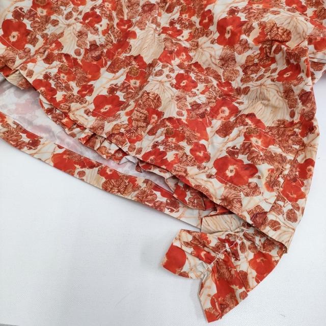 tao COMME des GARCONS 新品 エステルウェザープリント製品染スカート 今村文 Fumi Imamura AD2025 ロングスカート 26SS レッド ベージュ レディース タオ コムデギャルソン【中古】6-0307G♪