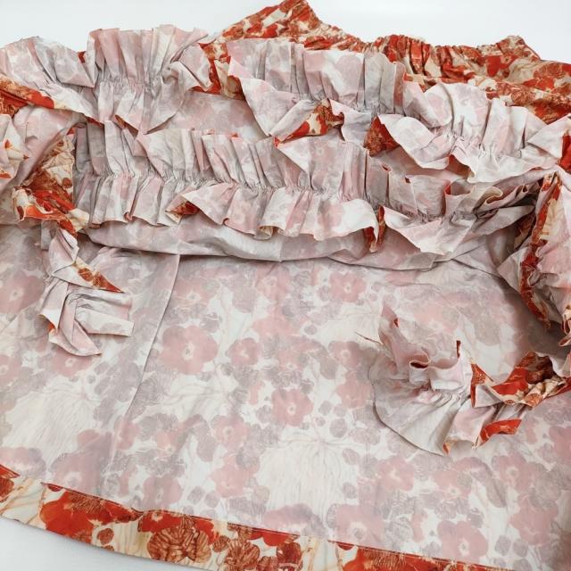 tao COMME des GARCONS 新品 エステルウェザープリント製品染スカート 今村文 Fumi Imamura AD2025 ロングスカート 26SS レッド ベージュ レディース タオ コムデギャルソン【中古】6-0307G♪