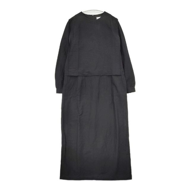 humoresque drape one piece コットンリネンドレス FS2103 ワンピース ブラック レディース ユーモレスク【中古】6-0408M∞