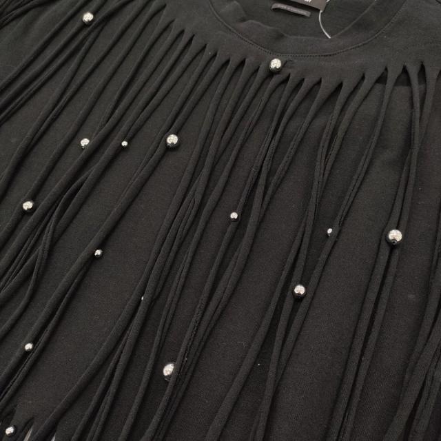 ISABEL MARANT BIANEA スタッズ フリンジハーフスリーププルオーバー 半袖Ｔシャツ カットソー ブラック レディース イザベルマラン【中古】6-0407S♪_3