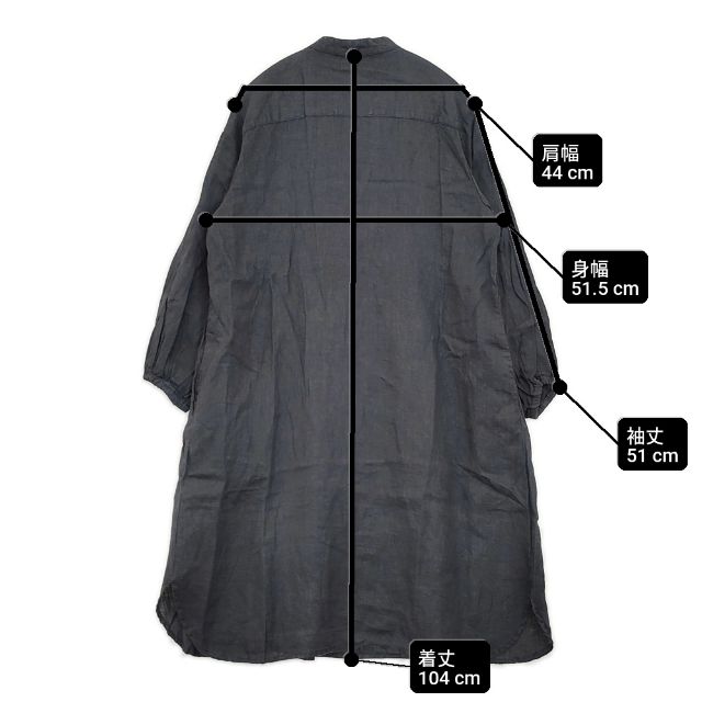 fog linen work リトアニア製 リネン タック ティーシャツ 衣装 黒いこと レディース フォグリネンワーク【中古】6-0409M∞