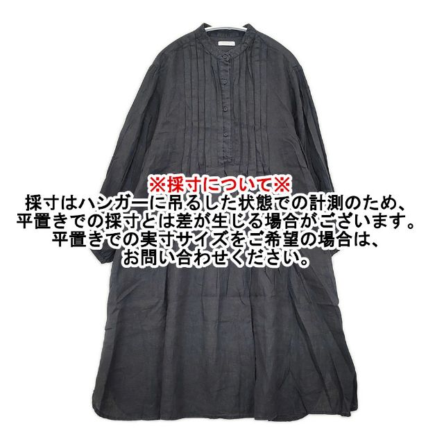 fog linen work リトアニア製 リネン タック ティーシャツ 衣装 黒いこと レディース フォグリネンワーク【中古】6-0409M∞