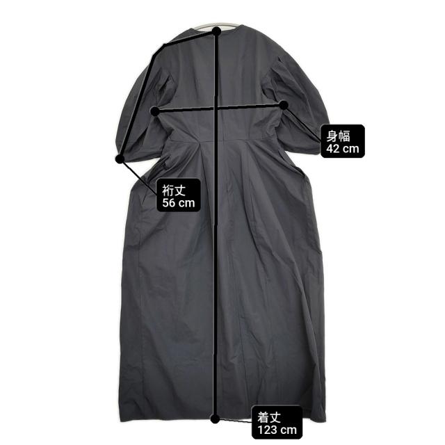 CLANE CROSSING GATHER ONEPIECE サイズ1 コットンナイロン Vネック ギャザー ワンピース 24SS ブラック レディース クラネ【中古】6-0407S♪