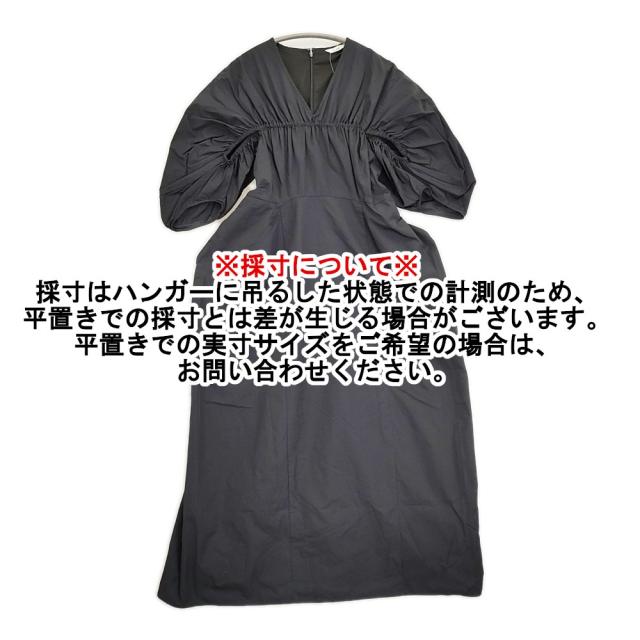 CLANE CROSSING GATHER ONEPIECE サイズ1 コットンナイロン Vネック ギャザー ワンピース 24SS ブラック レディース クラネ【中古】6-0407S♪