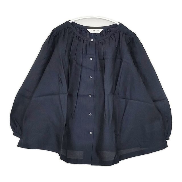 Lisette 新品 ラナ コットンシルクギャザーブラウス 28331 ブラウス シャツ ネイビー レディース リゼッタ【中古】6-0408M∞