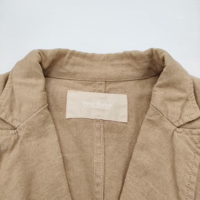 nest Robe UpcycleLino ノースリーブトレンチベスト 01231-1305 リネンコットンロングベスト 23SS ベージュ レディース ネストローブ【中古】6-0403M♪_2