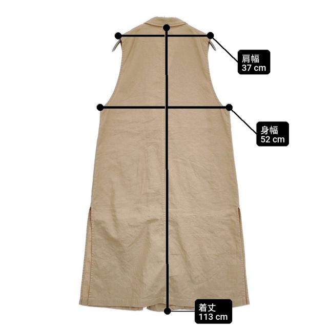 nest Robe UpcycleLino ノースリーブトレンチベスト 01231-1305 リネンコットンロングベスト 23SS ベージュ レディース ネストローブ【中古】6-0403M♪_5