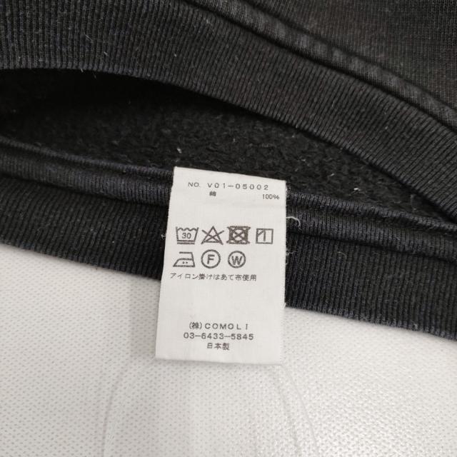 COMOLI コットン吊裏毛 クルーネック サイズ1 V01-05002 スウェット ブラック メンズ コモリ【中古】6-0328M♪_3